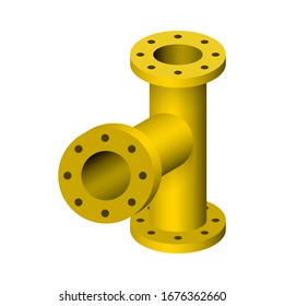 Pipe icon and flange fitting for pipeline connection with valve and other pipe. Using for transportation liquid or gas i.e. crude, oil, natural gas, sewage, wastewater. Also for plumbing, irrigation.