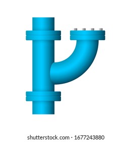 Pipe icon and flange fitting for pipeline connection with valve and other pipe. Using for transportation liquid or gas i.e. crude, oil, natural gas, sewage, wastewater. Also for plumbing, irrigation.