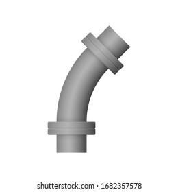 Pipe icon and flange fitting for pipeline connection with valve and other pipe. Using for transportation liquid or gas i.e. crude, oil, natural gas, sewage, wastewater. Also for plumbing, irrigation.