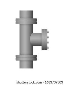 Pipe icon and flange fitting for pipeline connection with valve and other pipe. Using for transportation liquid or gas i.e. crude, oil, natural gas, sewage, wastewater. Also for plumbing, irrigation.