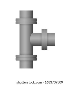 Pipe icon and flange fitting for pipeline connection with valve and other pipe. Using for transportation liquid or gas i.e. crude, oil, natural gas, sewage, wastewater. Also for plumbing, irrigation.