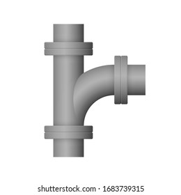 Icono vectorial del conector del tubo de acero 
diseño aislado en fondo blanco.