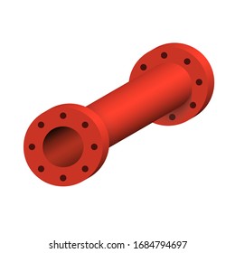 Pipe icon and flange fitting for pipeline connection with valve and other pipe. Using for transportation liquid or gas i.e. crude, oil, natural gas, sewage, wastewater. Also for plumbing, irrigation.