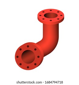 Icono vectorial del conector del tubo de acero 
diseño aislado en fondo blanco.