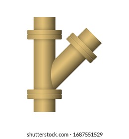Pipe icon and flange fitting for pipeline connection with valve and other pipe. Using for transportation liquid or gas i.e. crude, oil, natural gas, sewage, wastewater. Also for plumbing, irrigation.