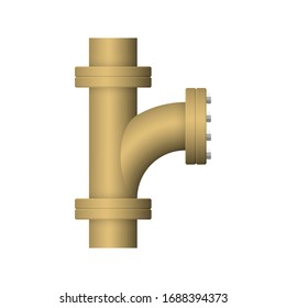 Pipe icon and flange fitting for pipeline connection with valve and other pipe. Using for transportation liquid or gas i.e. crude, oil, natural gas, sewage, wastewater. Also for plumbing, irrigation.