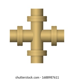 Icono vectorial del conector del tubo de acero 
diseño aislado en fondo blanco.