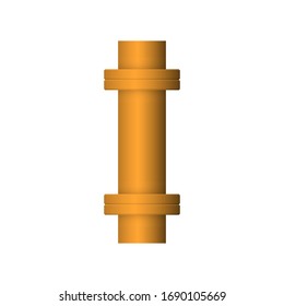 Pipe icon and flange fitting for pipeline connection with valve and other pipe. Using for transportation liquid or gas i.e. crude, oil, natural gas, sewage, wastewater. Also for plumbing, irrigation.