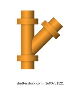 Pipe icon and flange fitting for pipeline connection with valve and other pipe. Using for transportation liquid or gas i.e. crude, oil, natural gas, sewage, wastewater. Also for plumbing, irrigation.