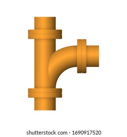 Icono vectorial del conector del tubo de acero 
diseño aislado en fondo blanco.