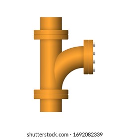 Pipe icon and flange fitting for pipeline connection with valve and other pipe. Using for transportation liquid or gas i.e. crude, oil, natural gas, sewage, wastewater. Also for plumbing, irrigation.