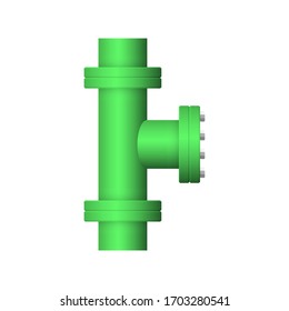 Pipe icon and flange fitting for pipeline connection with valve and other pipe. Using for transportation liquid or gas i.e. crude, oil, natural gas, sewage, wastewater. Also for plumbing, irrigation.