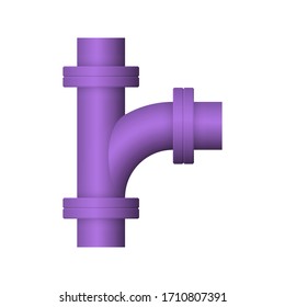 Icono vectorial del conector del tubo de acero 
diseño aislado en fondo blanco.