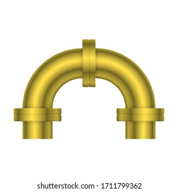 Icono vectorial del conector del tubo de acero 
diseño aislado en fondo blanco.