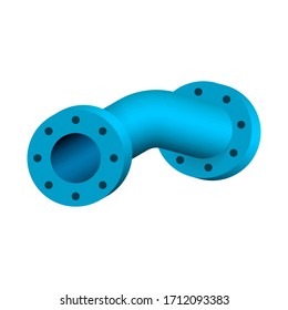 Pipe icon and flange fitting for pipeline connection with valve and other pipe. Using for transportation liquid or gas i.e. crude, oil, natural gas, sewage, wastewater. Also for plumbing, irrigation.