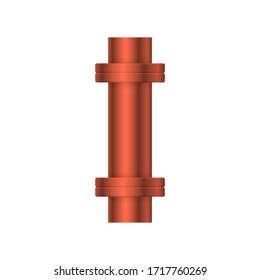 Icono vectorial del conector del tubo de acero 
diseño aislado en fondo blanco.