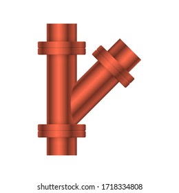 Pipe icon and flange fitting for pipeline connection with valve and other pipe. Using for transportation liquid or gas i.e. crude, oil, natural gas, sewage, wastewater. Also for plumbing, irrigation.