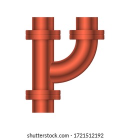 Icono vectorial del conector del tubo de acero 
diseño aislado en fondo blanco.