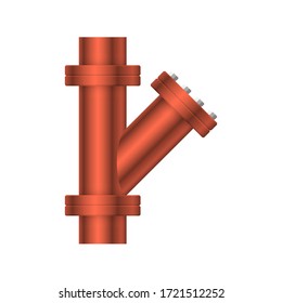 Icono vectorial del conector del tubo de acero 
diseño aislado en fondo blanco.