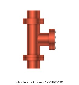 Pipe icon and flange fitting for pipeline connection with valve and other pipe. Using for transportation liquid or gas i.e. crude, oil, natural gas, sewage, wastewater. Also for plumbing, irrigation.