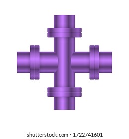 Icono vectorial del conector del tubo de acero 
diseño aislado en fondo blanco.