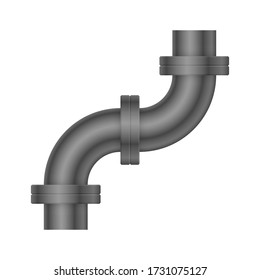 Icono del vector del conector del tubo de acero 
diseño aislado de fondo blanco.