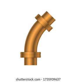 Icono del vector del conector del tubo de acero 
diseño aislado de fondo blanco.