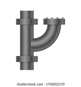 Pipe icon and flange fitting for pipeline connection with valve and other pipe. Using for transportation liquid or gas i.e. crude, oil, natural gas, sewage, wastewater. Also for plumbing, irrigation.