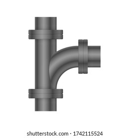 Pipe icon and flange fitting for pipeline connection with valve and other pipe. Using for transportation liquid or gas i.e. crude, oil, natural gas, sewage, wastewater. Also for plumbing, irrigation.