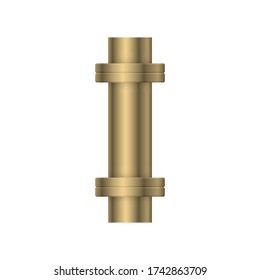 Diseño del icono del conector del tubo de acero aislado en fondo blanco.