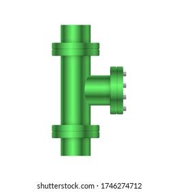 Diseño del icono del conector del tubo de acero aislado en fondo blanco.