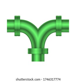 Das Design des Stahlrohrsteckers ist auf weißem Hintergrund isoliert.