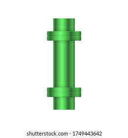 Pipe icon and flange fitting for pipeline connection with valve and other pipe. Using for transportation liquid or gas i.e. crude, oil, natural gas, sewage, wastewater. Also for plumbing, irrigation.