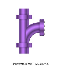 Diseño del icono del conector del tubo de acero aislado en fondo blanco.