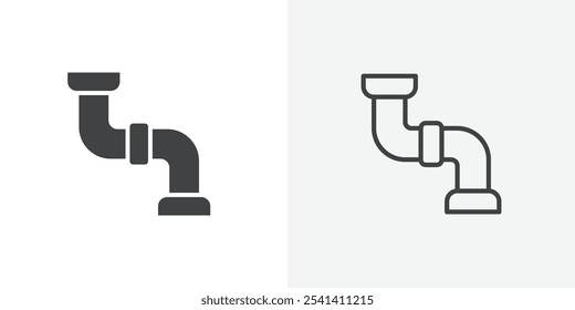 Ícone de tubo plano e design de conjunto simples