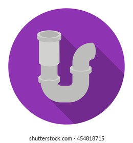 Pipe icon flat. Single plumbing symbol.