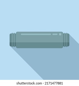Pipe icon flat vector. Plumbing pipeline. Metal tube