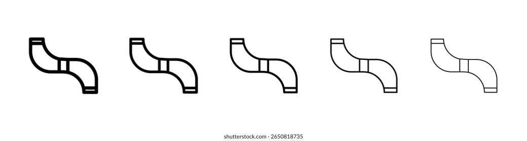 pipe icon isolated vector on white background set
