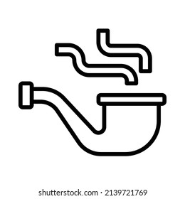 Pipe Icon. Line Art Style Design Isolated On White Background