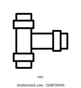 pipe icon. Line Art Style Design Isolated On White Background