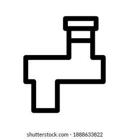 Icono de tubería o logotipo símbolo de signo aislado ilustración vectorial - iconos vectoriales de estilo negro de alta calidad

