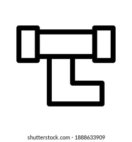 Icono de tubería o logotipo símbolo de signo aislado ilustración vectorial - iconos vectoriales de estilo negro de alta calidad
