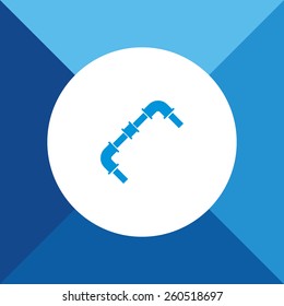 Pipe Icon On Blue Background. Eps-10.