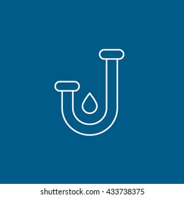 Pipe Icon On Blue Background