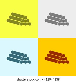 Pipe Icon on Four Different Backgrounds. Eps-10.