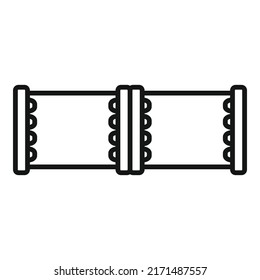 Vector de contorno de icono de tubería. Gasoducto de fontanería. Tubo metálico