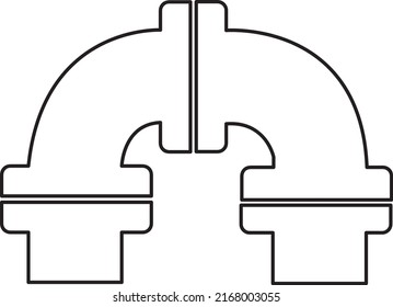Icono de tubería para la construcción de tuberías y líneas de trabajo de la industria en fondo blanco..eps
