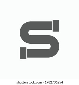 pipe icon, plumbing vector, water pipe illustration