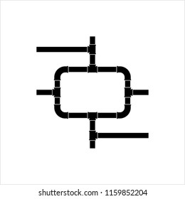Icono de tubería, trabajo de fontanería, gas, aire, agua, aceite, tubería líquida Ilustración de arte de vectores de tuberías
