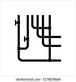 Pipe Icon, Plumbing Work, Gas,, Air, Water, Oil, Liquid Pipeline Vector Art Illustration